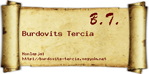 Burdovits Tercia névjegykártya